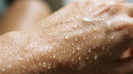 Fototapeta premium Wet skin with water drops after a shower