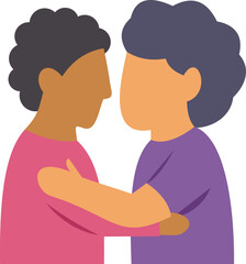 Fototapeta premium Two people embracing illustrating concepts of empathy, care, and human connection