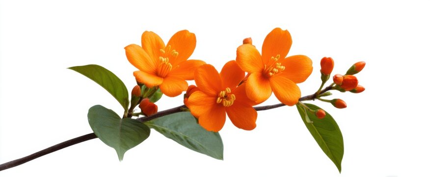 Vibrant orange blossoms evoke joy against a serene white backdrop.