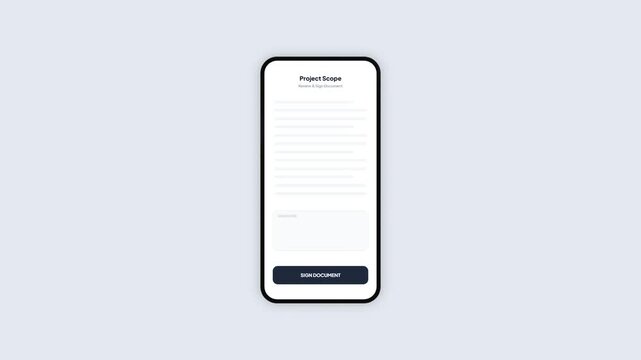 Project Scope Freelance Document Digital Signature Animation on Smartphone