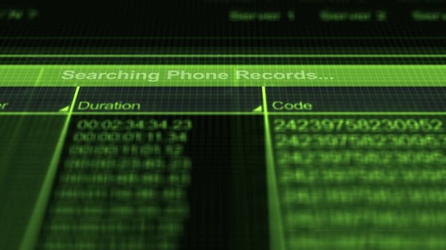 Digital Forensic Phone Records in Police Database - Green Version