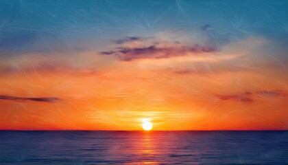 Fototapeta premium Serene Abstract Painterly Sunset Creating A Tranquil Atmospheric Blend Of Warm And Cool Hues Across A Soft Horizon Line Evoking A Peaceful Natural Landscape