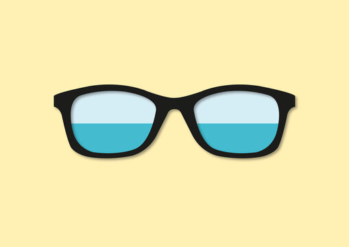 Bifocal glasses, illustration