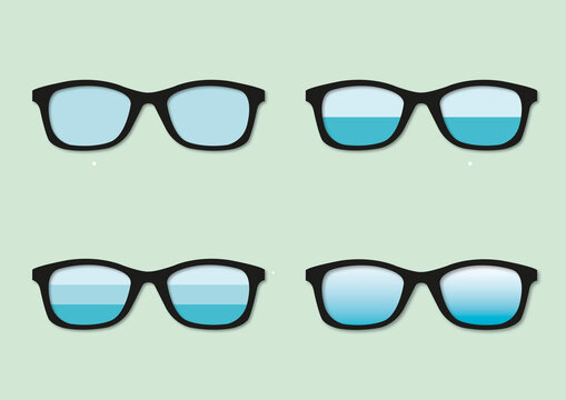 Various types of glasses, illustration