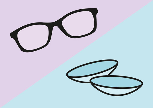 Glasses and contact lenses, illustration