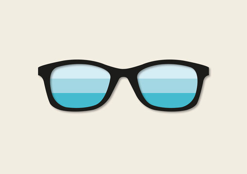 Trifocal glasses, illustration