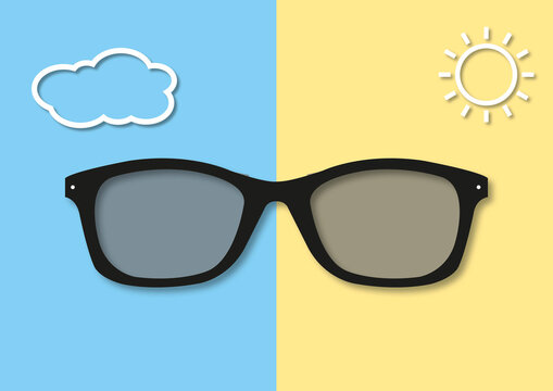 Photochromic glasses, illustration