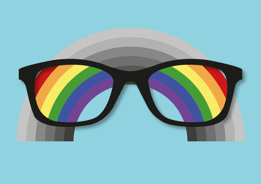 Rainbow glasses, illustration
