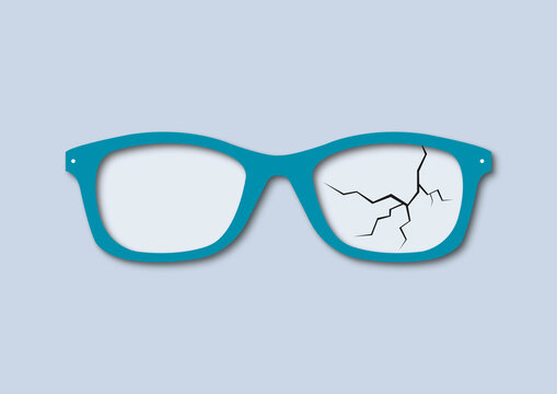 Broken glasses, illustration