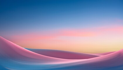 Naklejka premium Abstract Colorful Landscape Gradient Sky With Soft Pastel Waves At Sunrise Surreal Art