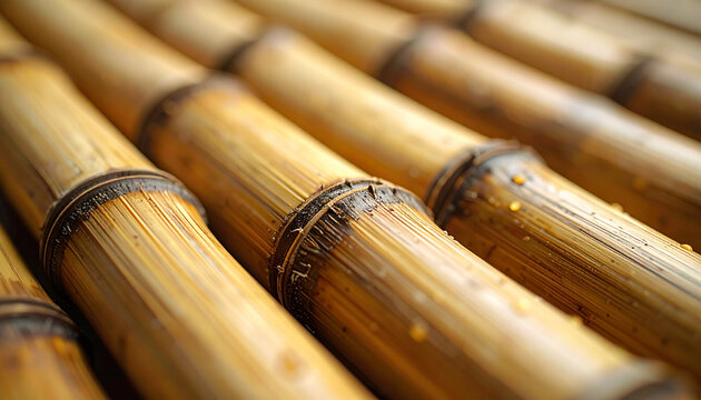 Close up of bamboo stalks natural texture and pattern