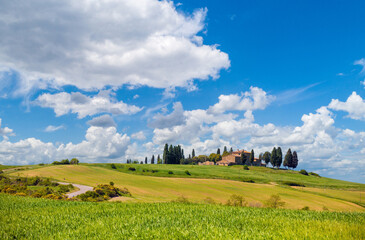 Beautiful nature of Italy. Tuscany landscape in spring