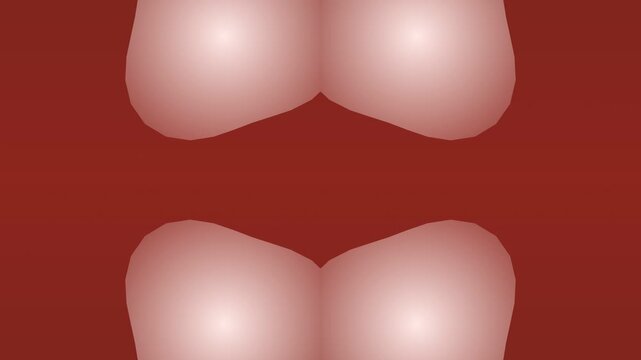 Abstract shapes in red background.