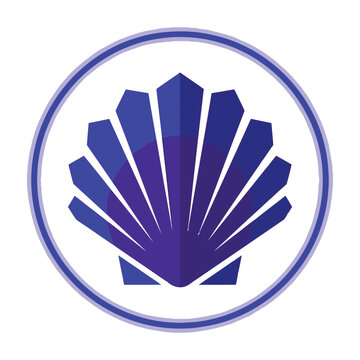 Blue shell symbol logo design