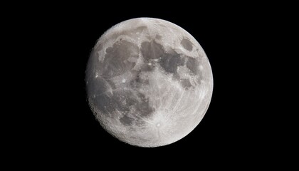 Fototapeta premium Photorealistic Full Moon With Sharp Crater Mapping And Deep Surface Contrast Isolated On A Transparent Background