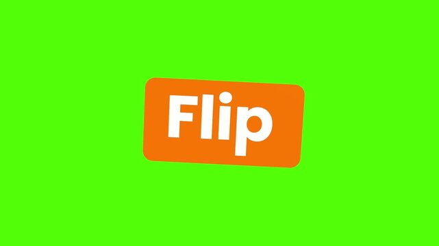 Simple Flip Logo on Green: A simple, orange rectangular graphic reading Flip against a vibrant, solid green backdrop. It offers clean and adaptable look.