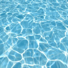 Obraz premium Crystal Clear Light Blue Swimming Pool Water with Soft Ripples, Refreshing Aqua Texture Background Ideal for Wellness, Travel, and Summer Design Projects 