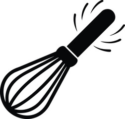 Obraz premium Black and white of a whisk kitchen cooking