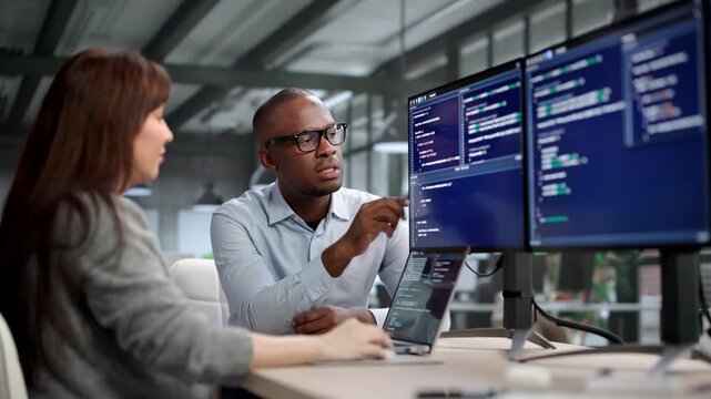 Software Developers Coding And Programming
