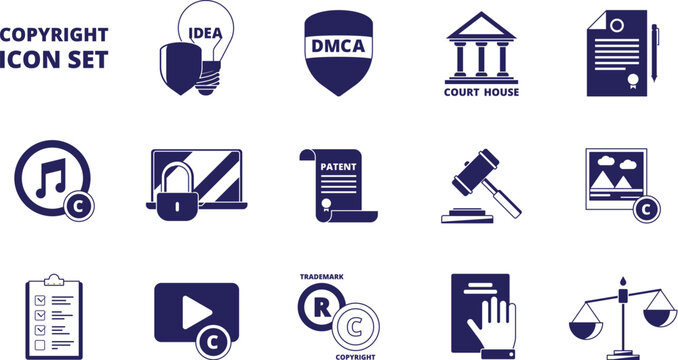 Copyright & Intellectual Property Icon Set
