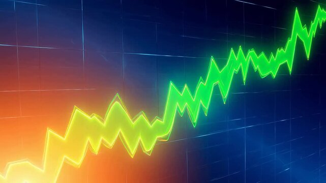 Colorful zigzag line graph on grid background