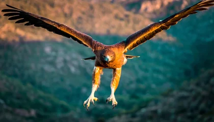 Majestic Eagle Soaring Through the Sky with Wings Spread Wide. © meka