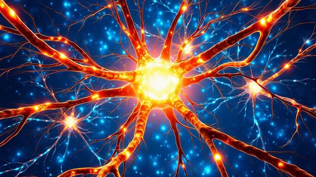 Neuron network with glowing connections