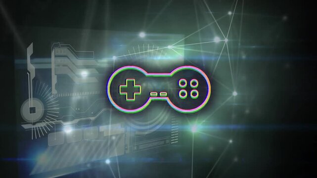 Animation of game pad controller over networks of connections