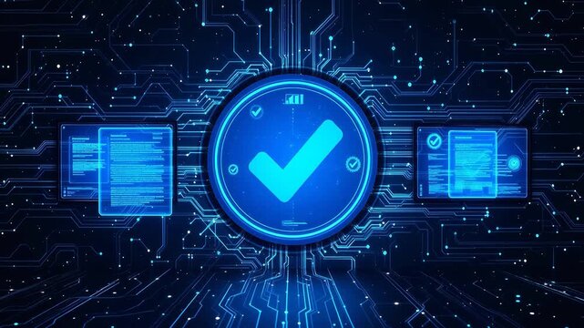 Digital circuit with checkmark icon