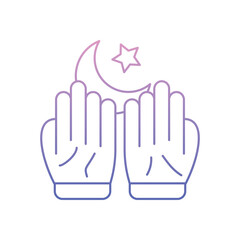 Obraz premium Praying icon clean and modern vector illustration