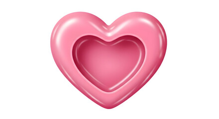 Obraz premium A pink heart shaped object sits on a transparent background