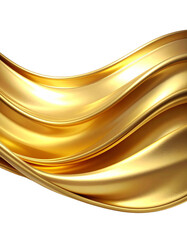 Obraz premium Elegante goldene Wellen fließen sanft über einen weißen Hintergrund 