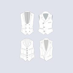 Naklejka premium mens waistcoat set