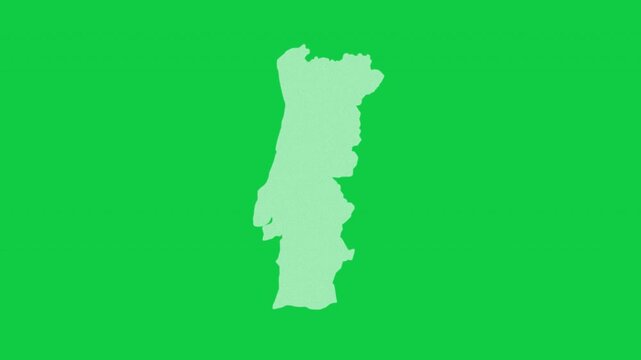 Portugal static effect map pop animation green background