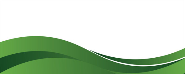 Abstract green banner background. Graphic design banner pattern background template with dynamic curve shapes. © Yuyud