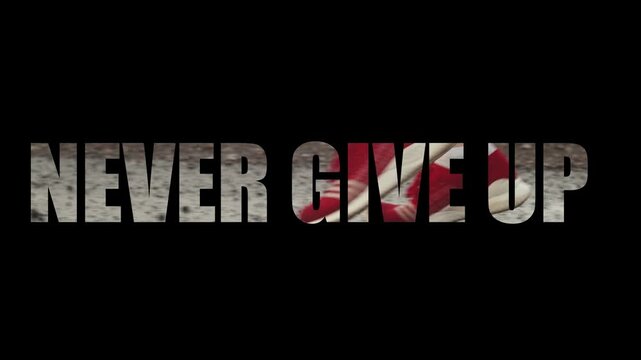 A motivational video showcasing a powerful message to never give up in a dramatic and vibrant way