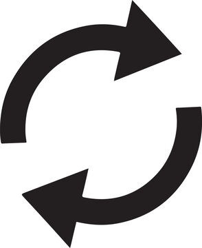 Vector refresh icon, black swap arrows