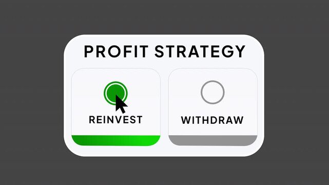 Profit Strategy Animation: Reinvest vs Withdraw Decision
