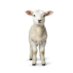 Fototapeta premium A Young Lamb Standing on a White Background 5.