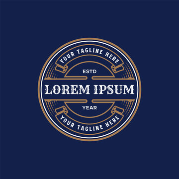 Vintage Circular Typography Badge Logo Vector Illustration