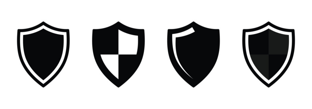Security shield symbols vector illustration. Protection shield logo for cyber security and data privacy. EPS 10.