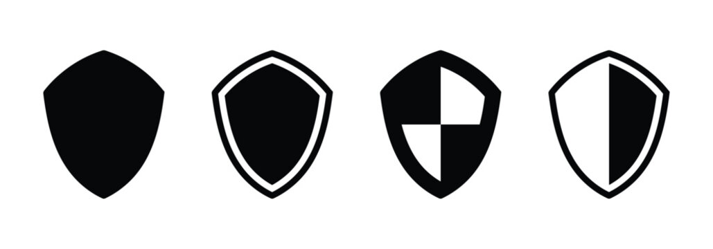 Security shield symbols vector illustration. Protection shield logo for cyber security and data privacy. EPS 10.