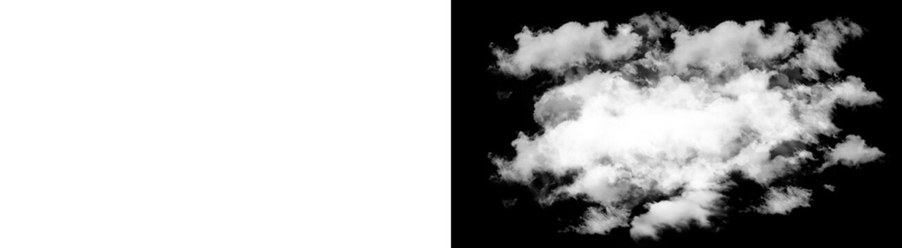 PNG image of Fluffy white clouds PNG asset, realistic cumulus cloud formation, soft ethereal sky element for photo compositing and digital art isolated on Transparent Background
