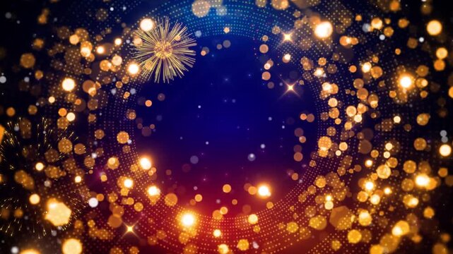 Abstract background of glowing and shimmering particles