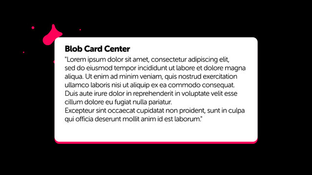 Broadcast Blob Card Center &ndash; Organic Liquid Shapes Motion Graphics, Animated Abstract Blobs, Modern TV Broadcast Design Elements for Promo and Media Content