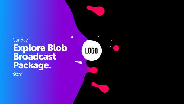 Broadcast Blob Date Promo &ndash; Organic Liquid Shapes Motion Graphics, Animated Abstract Blobs, Modern TV Broadcast Design Elements for Promo and Media Content