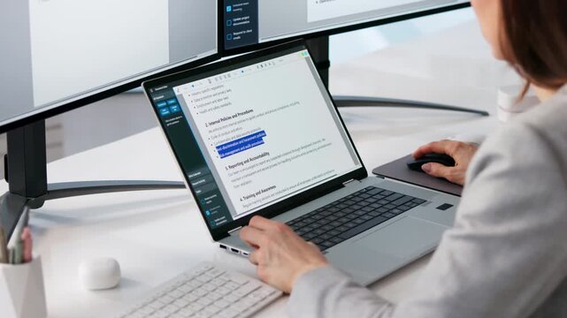 Legal Assurance Officer Reading Business Regulatory Compliance