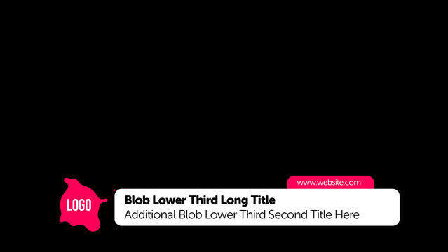 Broadcast Blob Lower Third Long With Logo &ndash; Organic Liquid Shapes Motion Graphics, Animated Abstract Blobs, Modern TV Broadcast Design Elements for Promo and Media Content