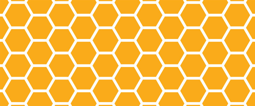 Simple yellow honeycomb design pattern for interlocking design and decoration.