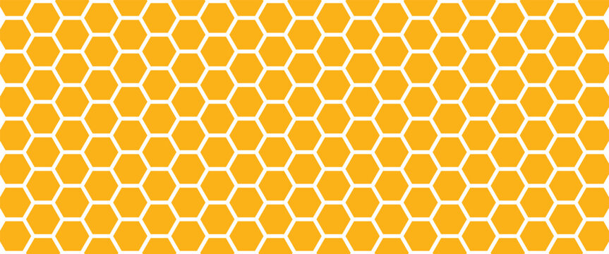 Simple yellow honeycomb design pattern for interlocking design and decoration.